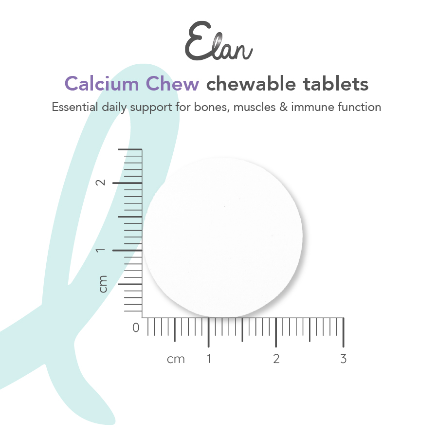 Elan Calcium Chew Chewable Tablets afmetingen