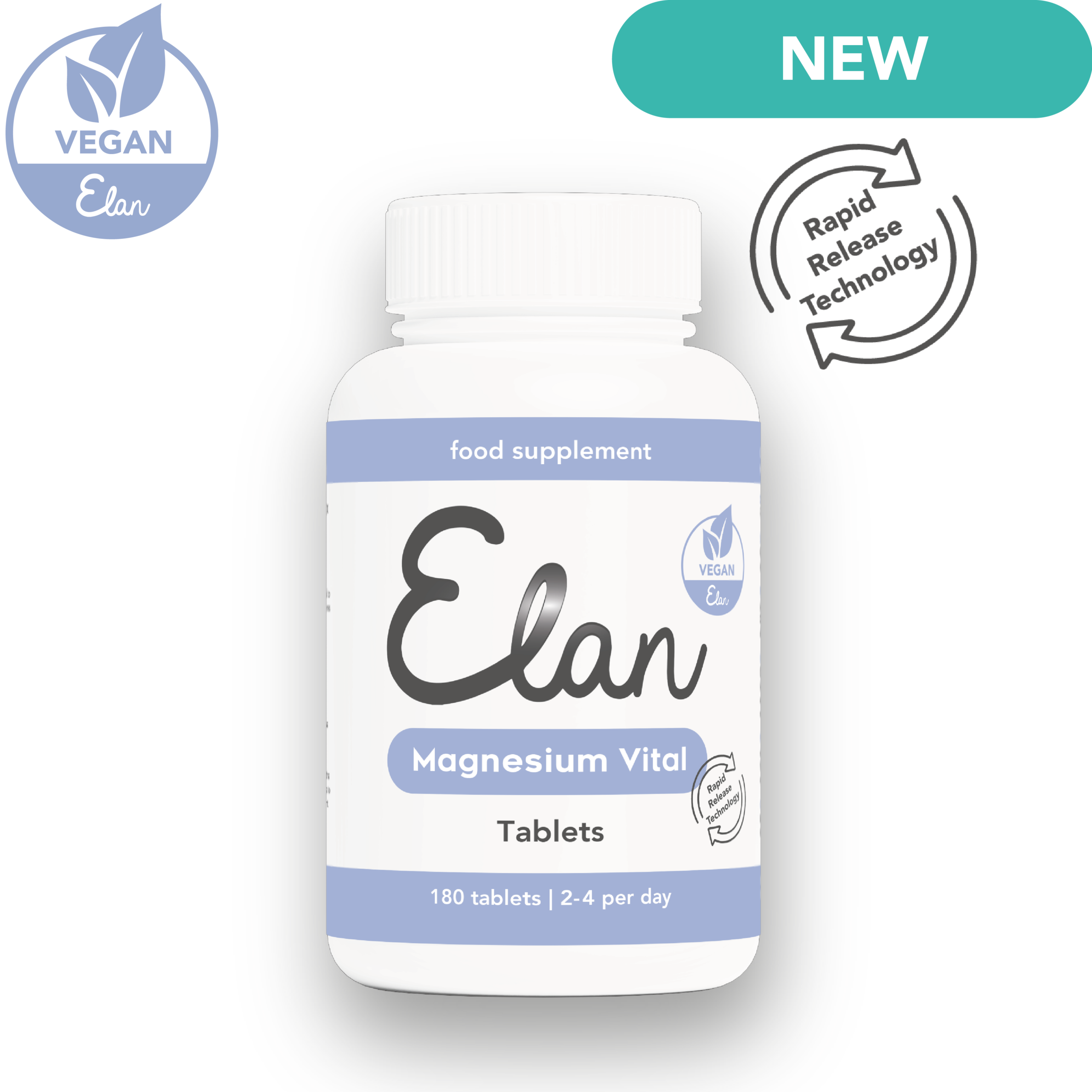 Elan Magnesium Vital tablets website image + new