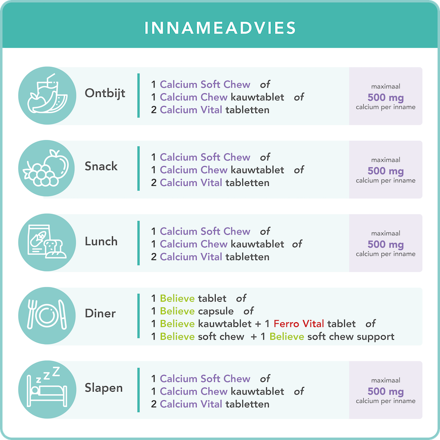 NL - Intake advice Believe + Calcium 2.000 mg